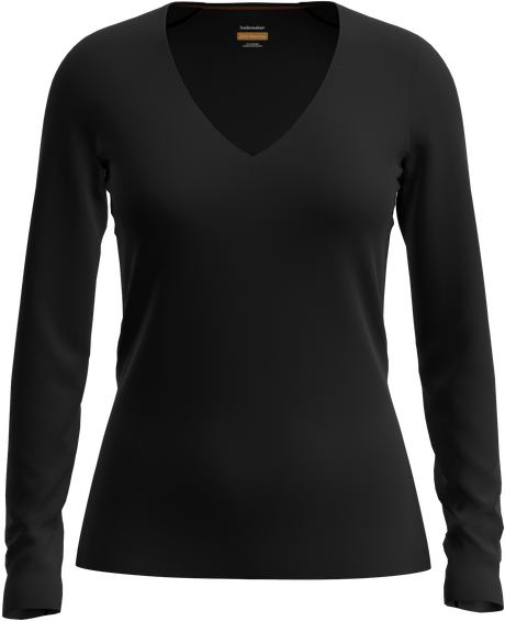  - Icebreaker Merino 200 Oasis Long Sleeve V Neck (Women's) - Black