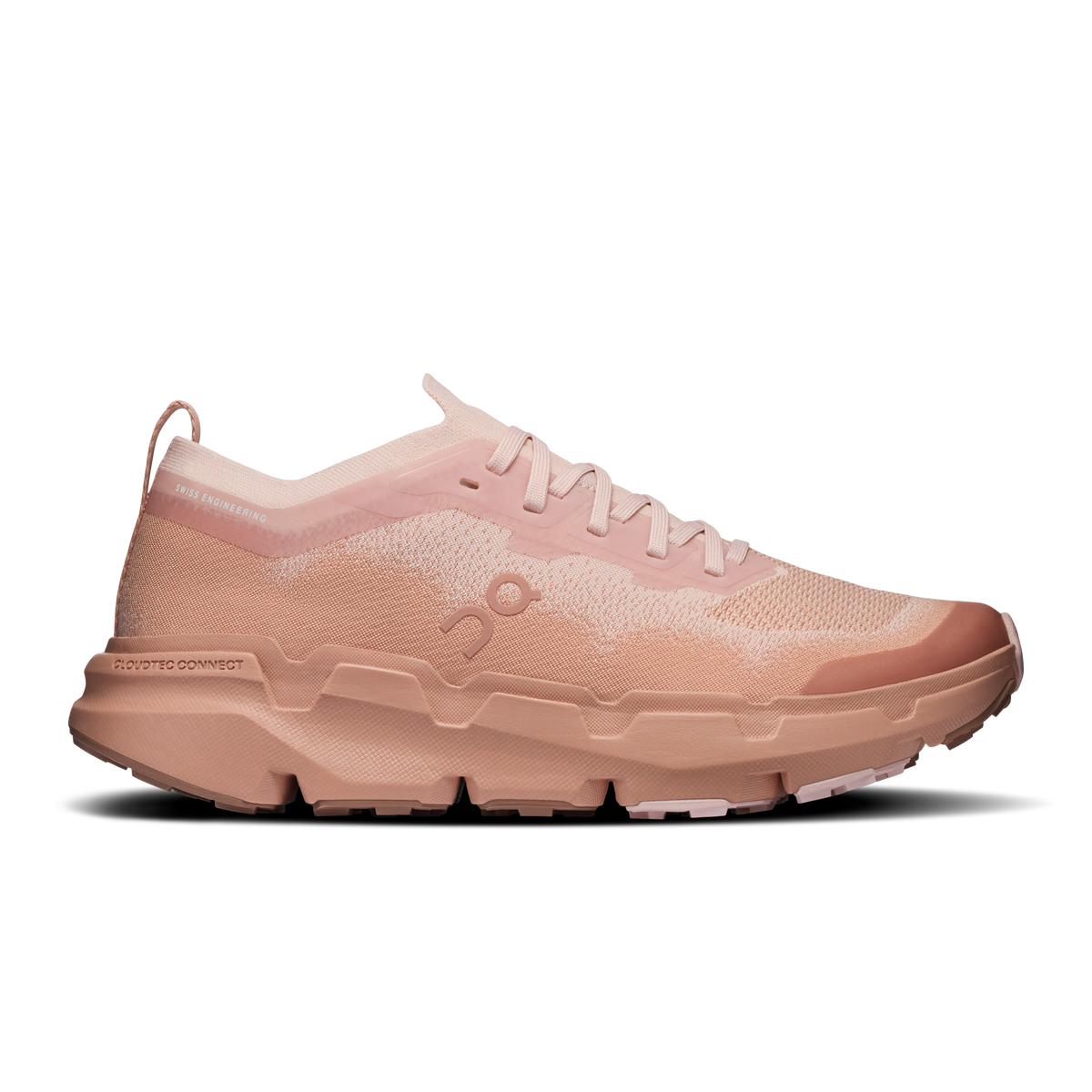 A light gray and off-white sneaker with textured mesh and suede panels, featuring a chunky sculpted sole and dark gray outsole details, shown from a side profile on a white background. - On Cloudsoma Shoes (Women's) - Doe/Argil