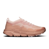 A light gray and off-white sneaker with textured mesh and suede panels, featuring a chunky sculpted sole and dark gray outsole details, shown from a side profile on a white background. - On Cloudsoma Shoes (Women's) - Doe/Argil