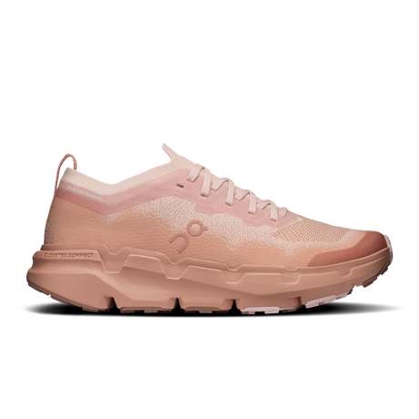 A light gray and off-white sneaker with textured mesh and suede panels, featuring a chunky sculpted sole and dark gray outsole details, shown from a side profile on a white background. - On Cloudsoma Shoes (Women's) - Doe/Argil