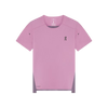 Pink athletic shirt with a logo on a white background - On Performance-T (Women's) - Dewberry/Sakura