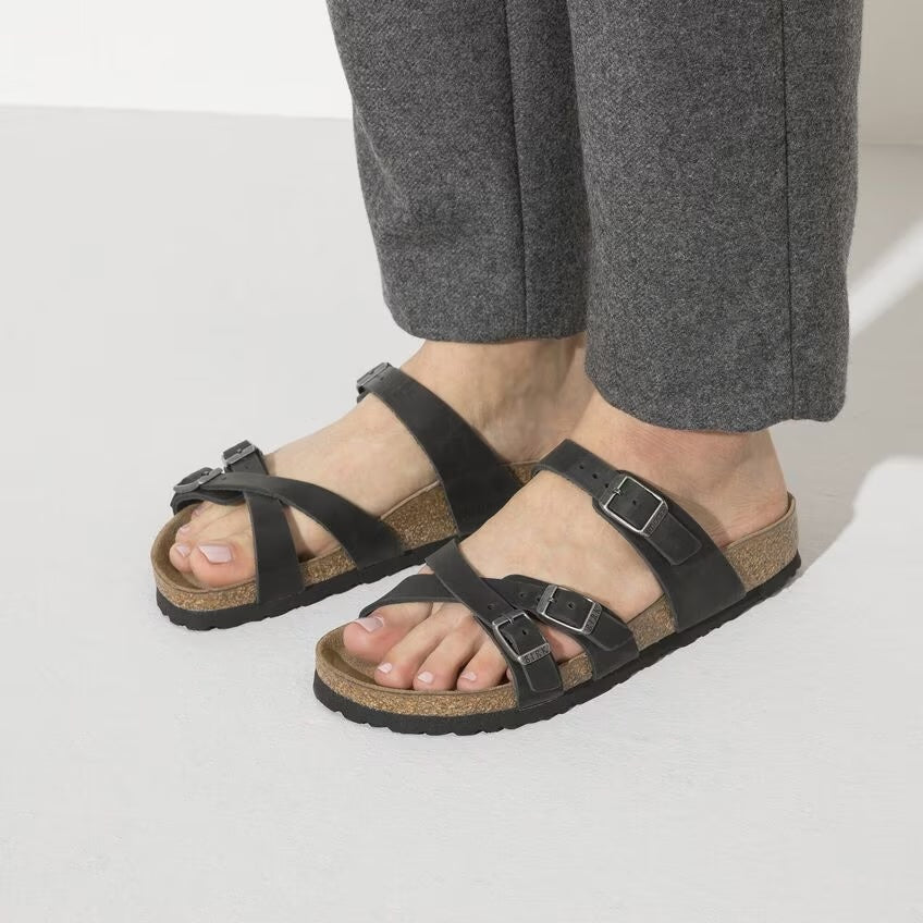 Birkenstock Franca Oiled Leather/Suede (Women's) - Black - Find Your Feet Australia Hobart Launceston Tasmania