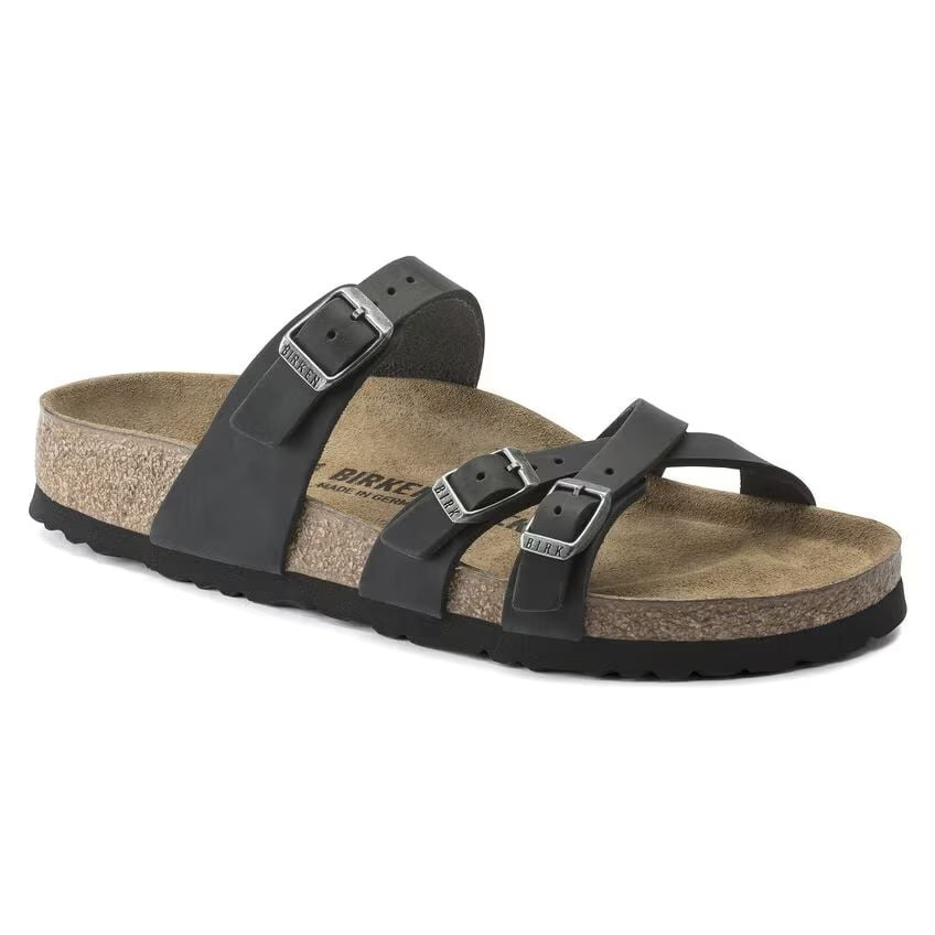 Birkenstock Franca Oiled Leather/Suede (Women's) - Black - Find Your Feet Australia Hobart Launceston Tasmania