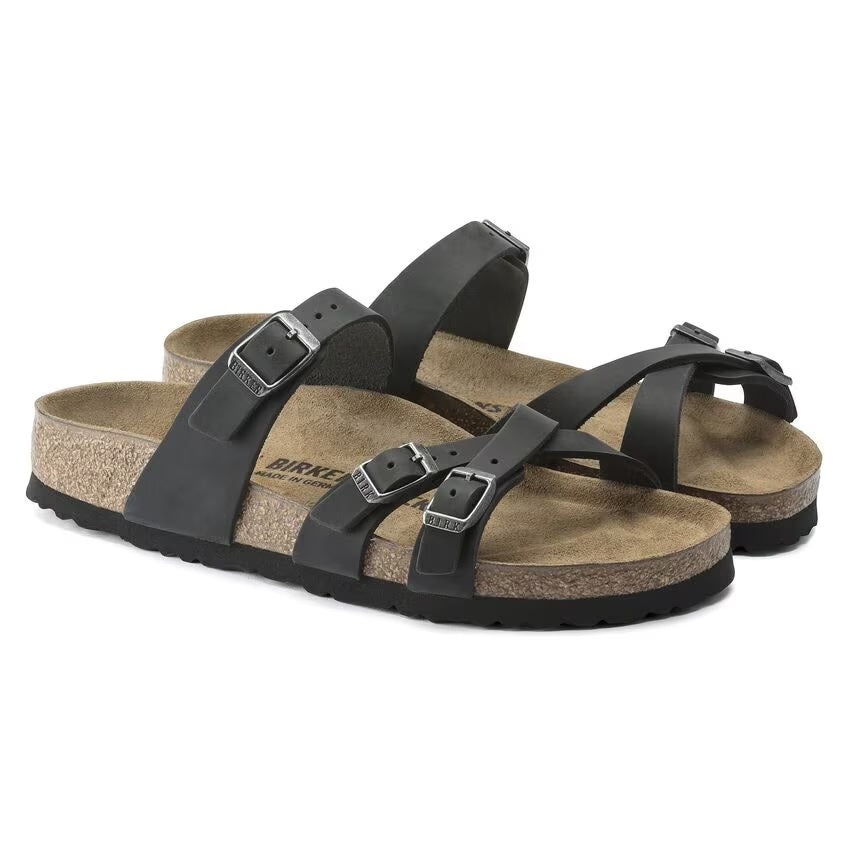 Birkenstock Franca Oiled Leather/Suede (Women's) - Black - Find Your Feet Australia Hobart Launceston Tasmania