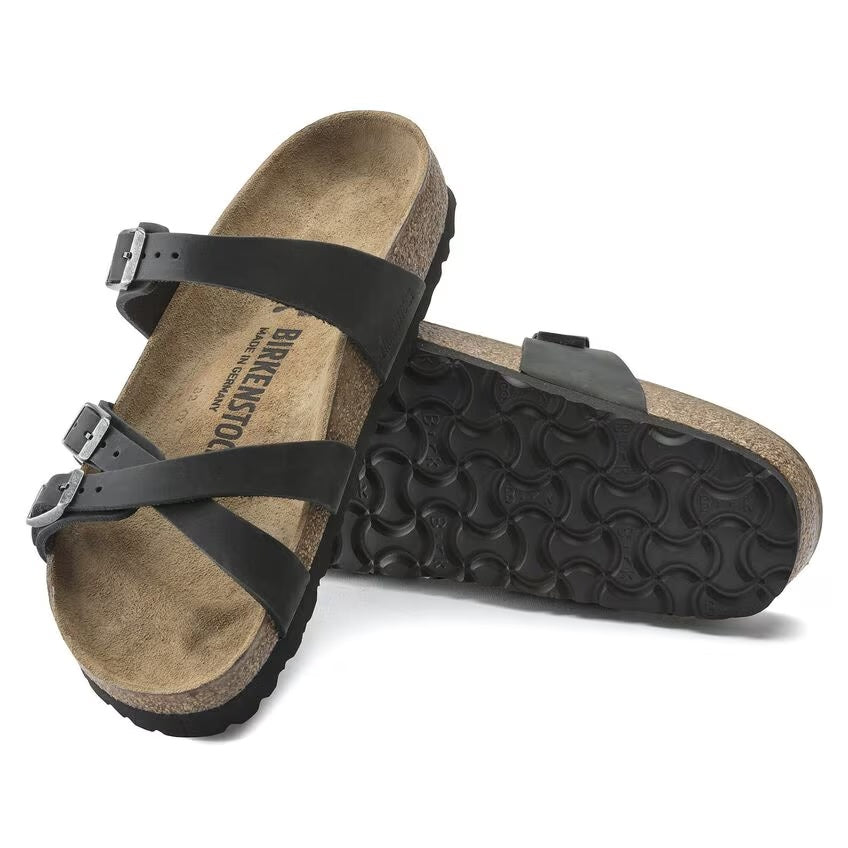 Birkenstock Franca Oiled Leather/Suede (Women's) - Black - Find Your Feet Australia Hobart Launceston Tasmania