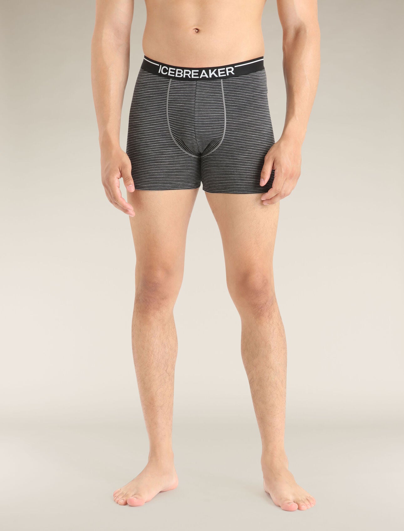 Icebreaker Merino 150 Anatomica Boxers (Men's) - Gritstone Heather Stripe - Find Your Feet Australia Hobart Launceston Tasmania