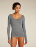 Icebreaker Merino 150 Siren Long Sleeve Sweetheart Top(Women's) - Gritstone Heather - Find Your Feet Australia Hobart Launceston Tasmania