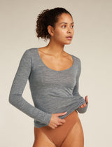 Icebreaker Merino 150 Siren Long Sleeve Sweetheart Top(Women's) - Gritstone Heather - Find Your Feet Australia Hobart Launceston Tasmania