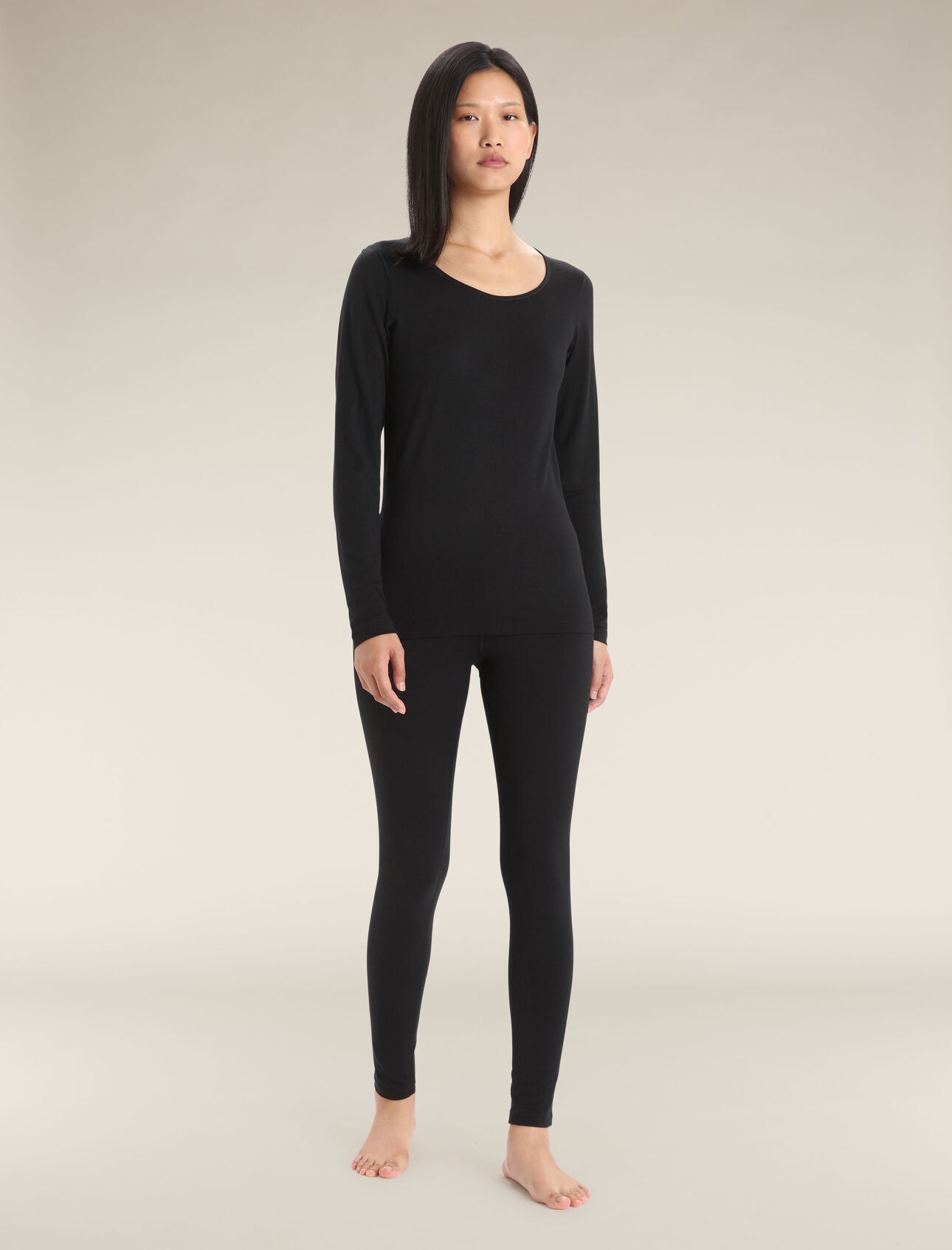 Icebreaker Merino 200 Oasis LS Scoop (Women's) - Black - Find Your Feet Australia Hobart Launceston Tasmania