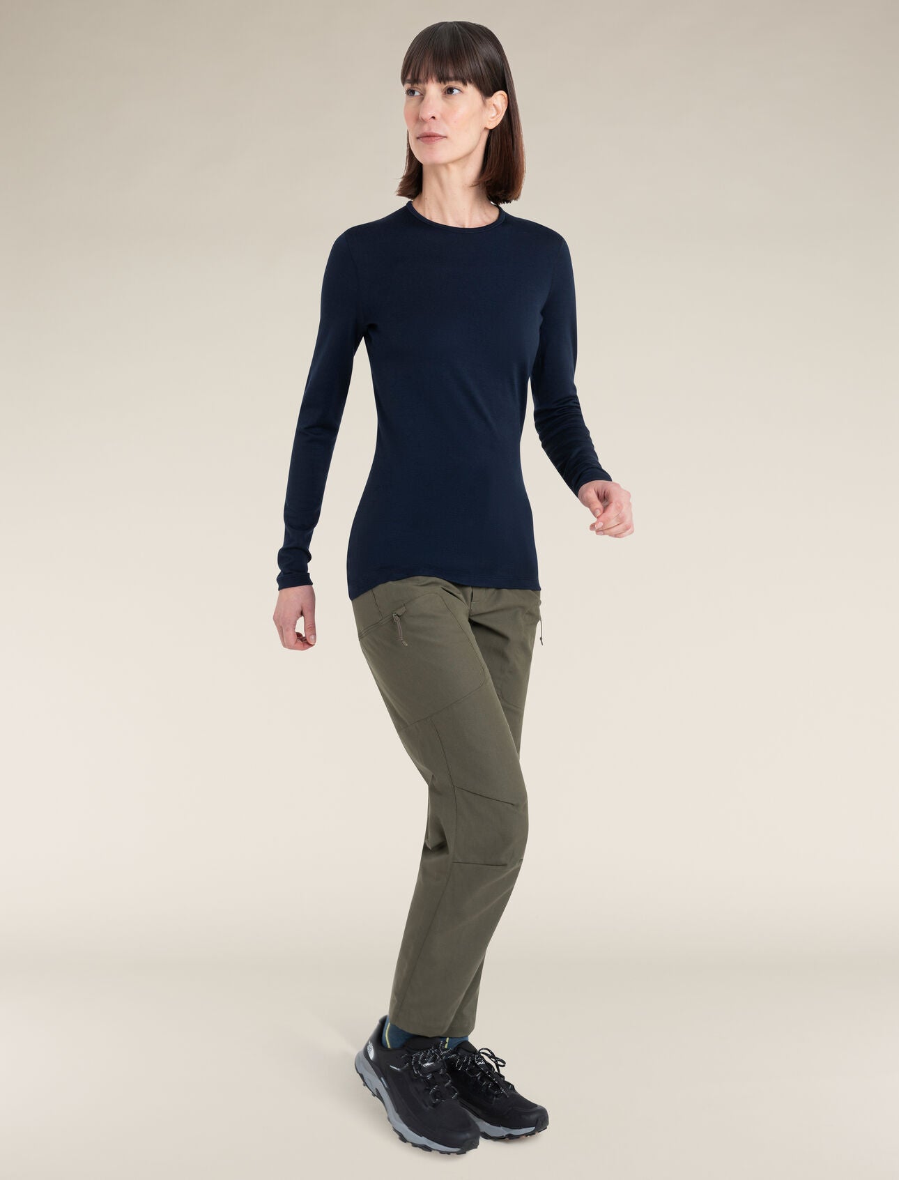 Icebreaker Merino 260 Tech LS Crew Neck (Women's) - Midnight Navy - Find Your Feet Australia Hobart Launceston Tasmania