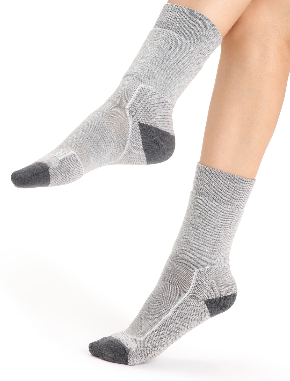 Icebreaker Merino Hike+ Medium Crew Socks (Women's) - Blizzard/Heather - Find Your Feet Australia Hobart Launceston Tasmania