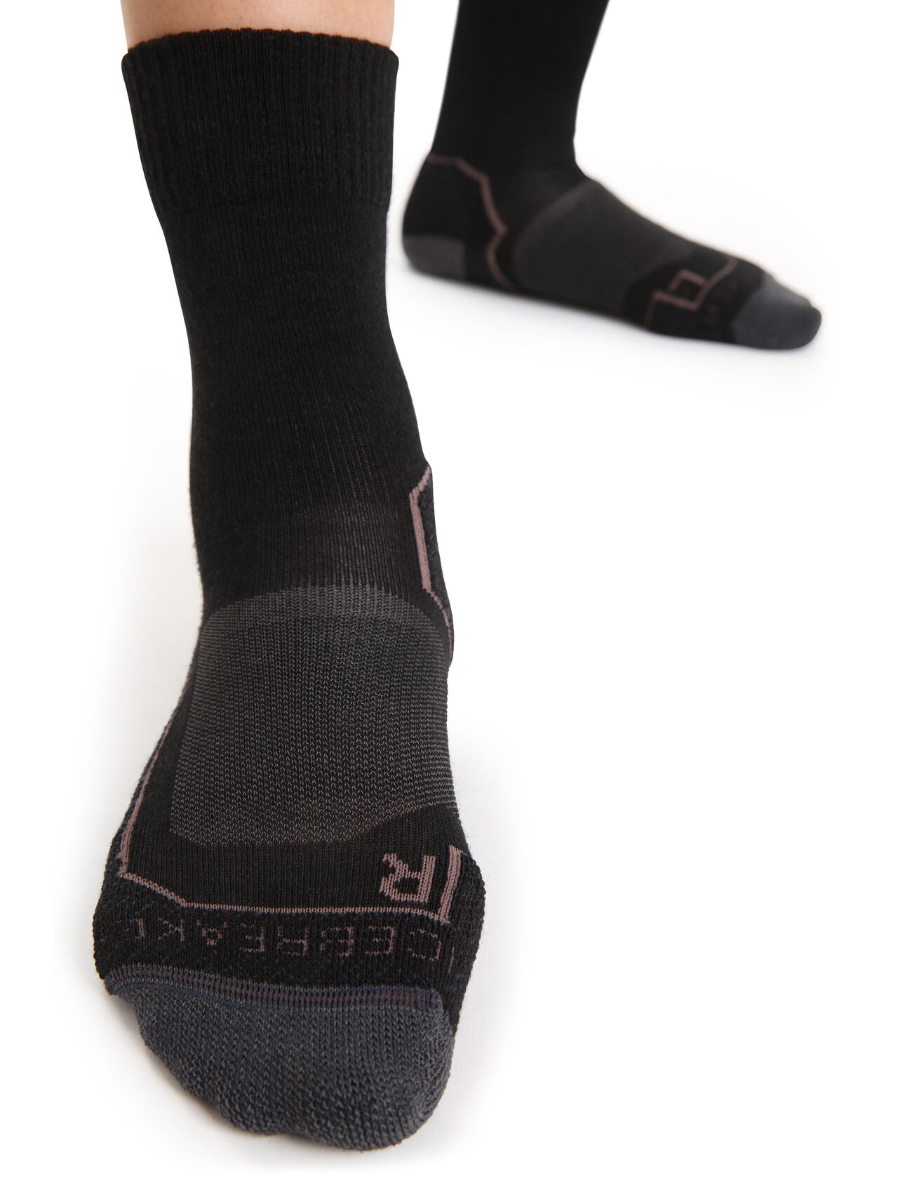 Icebreaker Merino Hike+ Light Crew Socks (Women's) - Black/monsoon - Find Your Feet Australia Hobart Launceston Tasmania