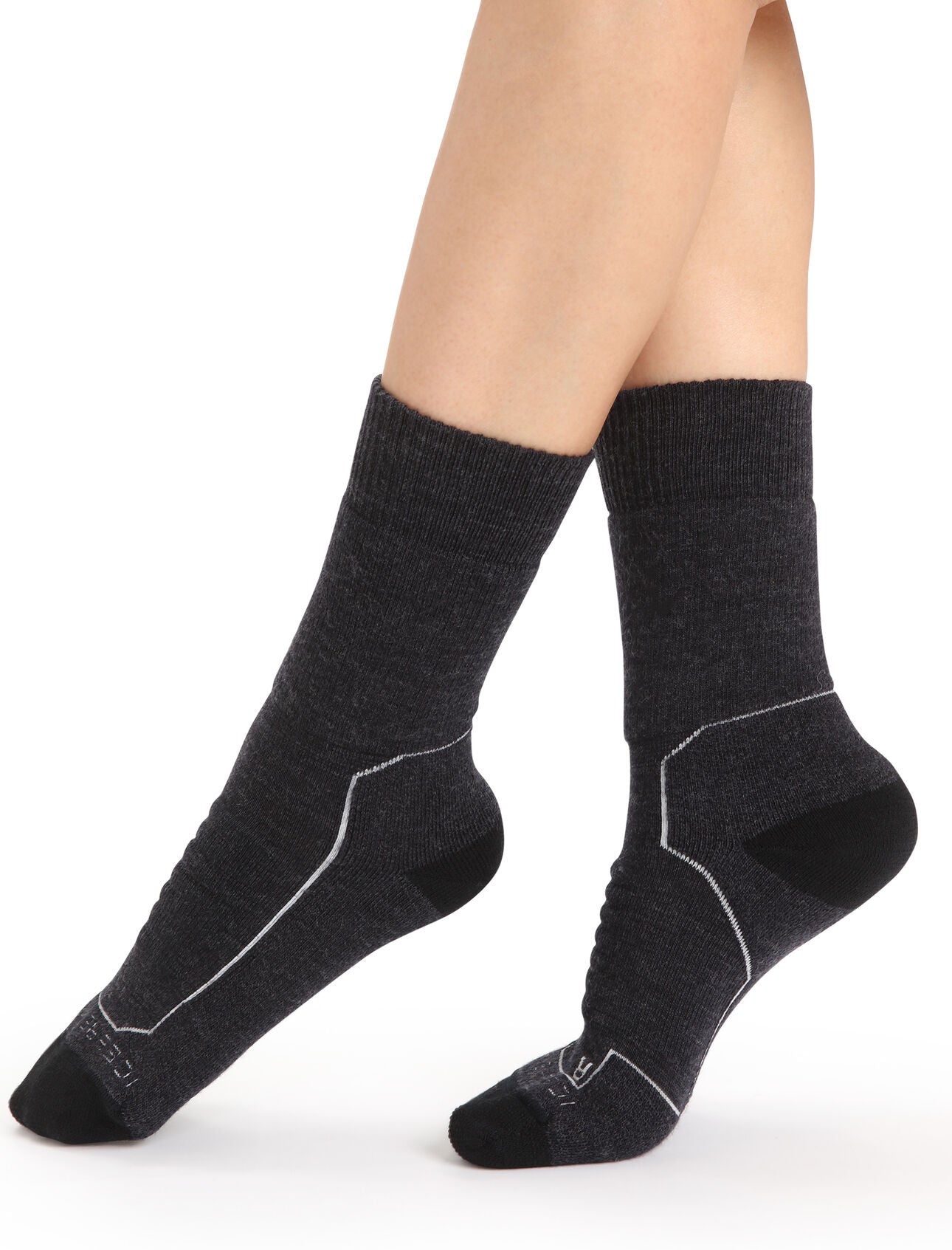 Icebreaker Merino Hike+ Heavy Crew Socks (Women's) - Jet Heather - Find Your Feet Australia Hobart Launceston Tasmania