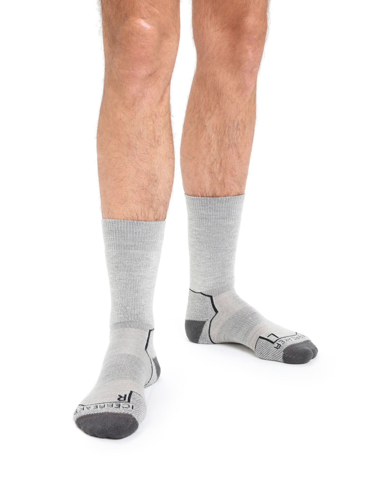 Icebreaker Merino Hike+ Medium Crew Socks (Men's) - Blizzard/Heather - Find Your Feet Australia Hobart Launceston Tasmania