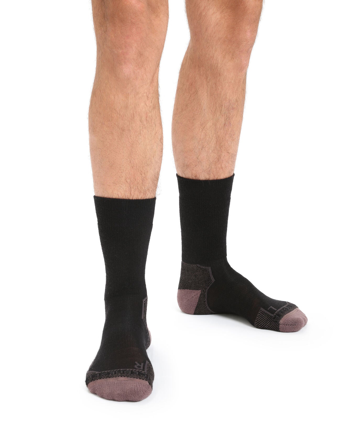 Icebreaker Merino Hike+ Medium Crew Socks (Men's) - Black/Mink - Find Your Feet Australia Hobart Launceston Tasmania