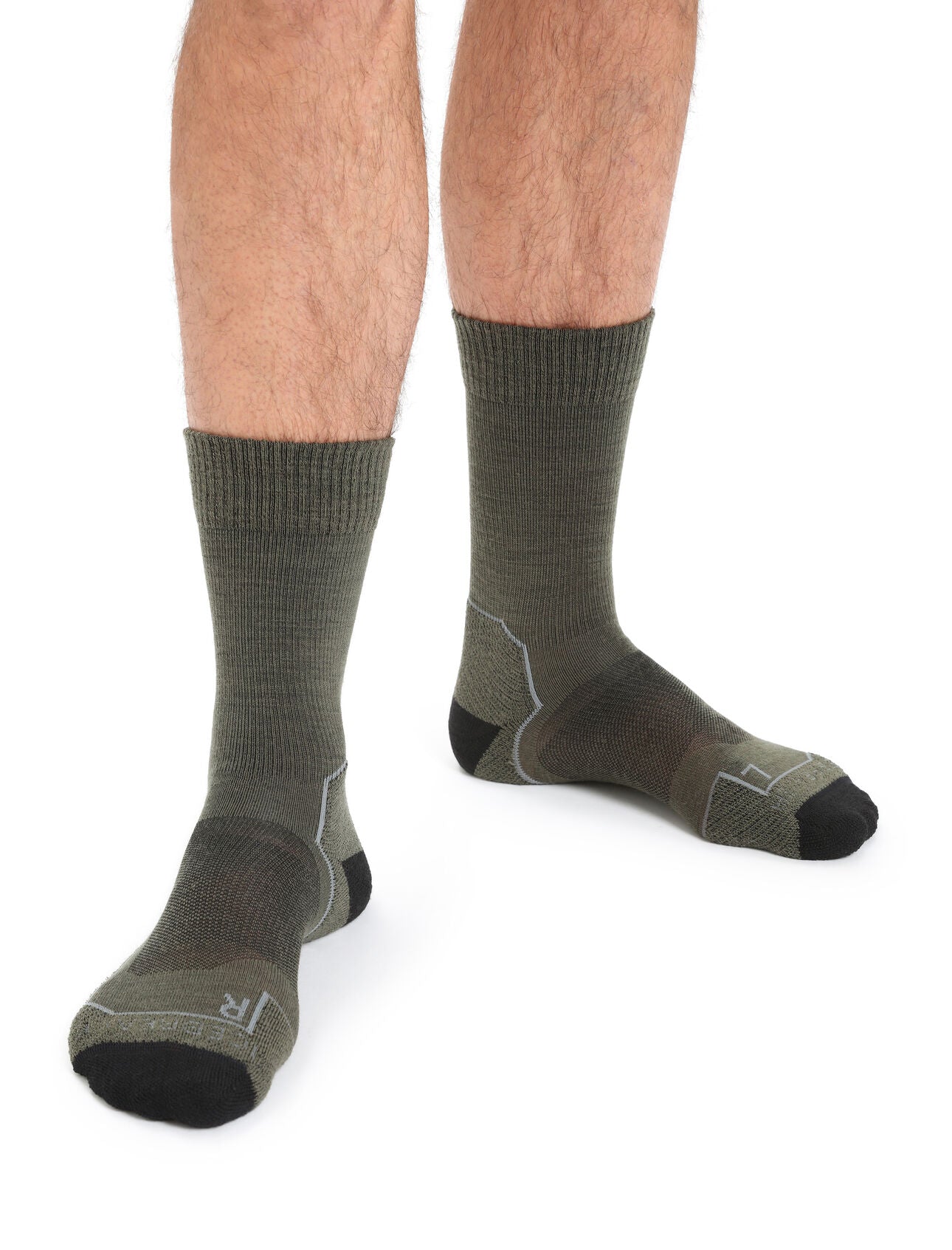 Icebreaker Merino Hike+ Light Crew Socks (Men's) - Loden/Black/Graphite - Find Your Feet Australia Hobart Launceston Tasmania