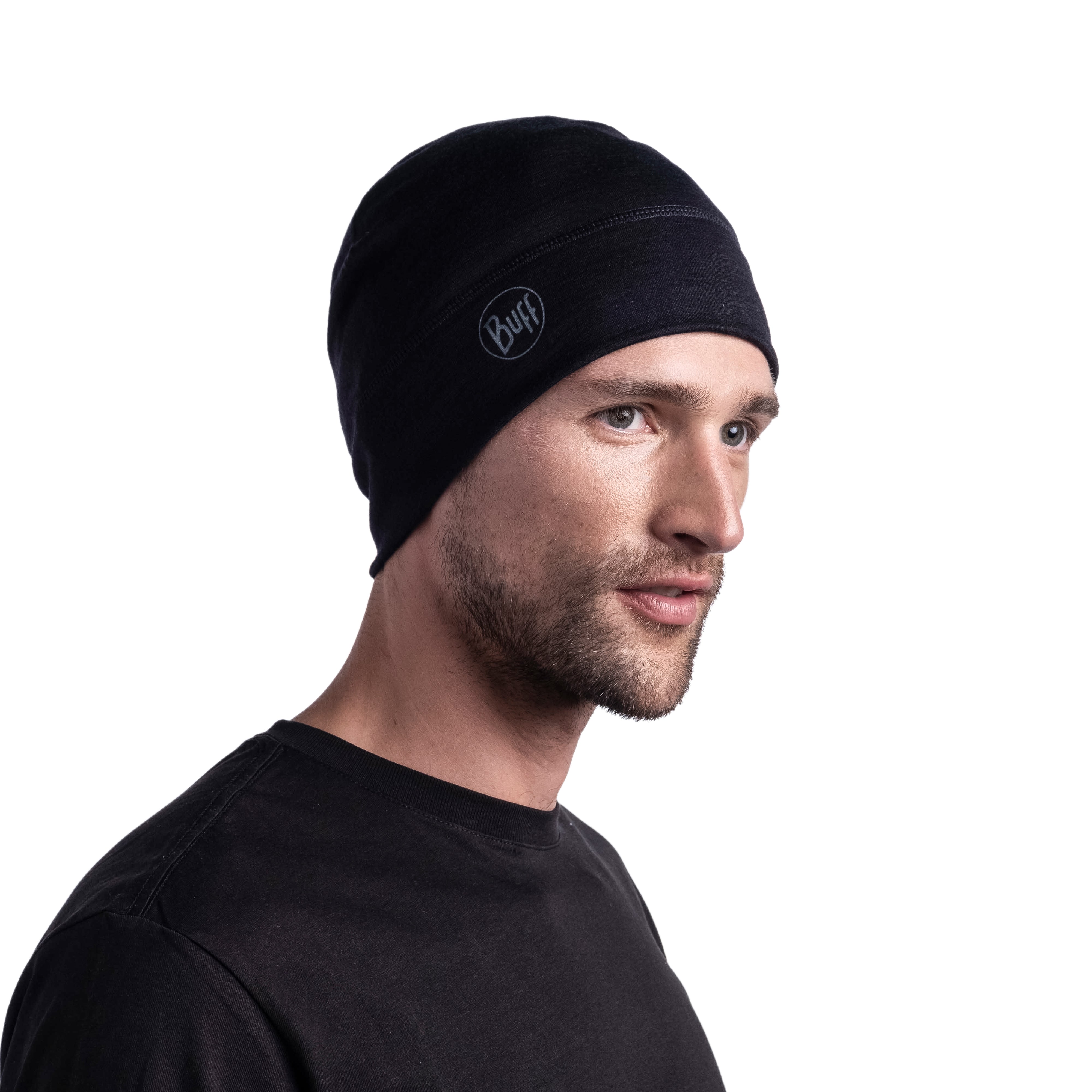 Buff Merino Lightweight Beanie (Unisex) - Solid Black - Find Your Feet Australia Hobart Launceston Tasmania