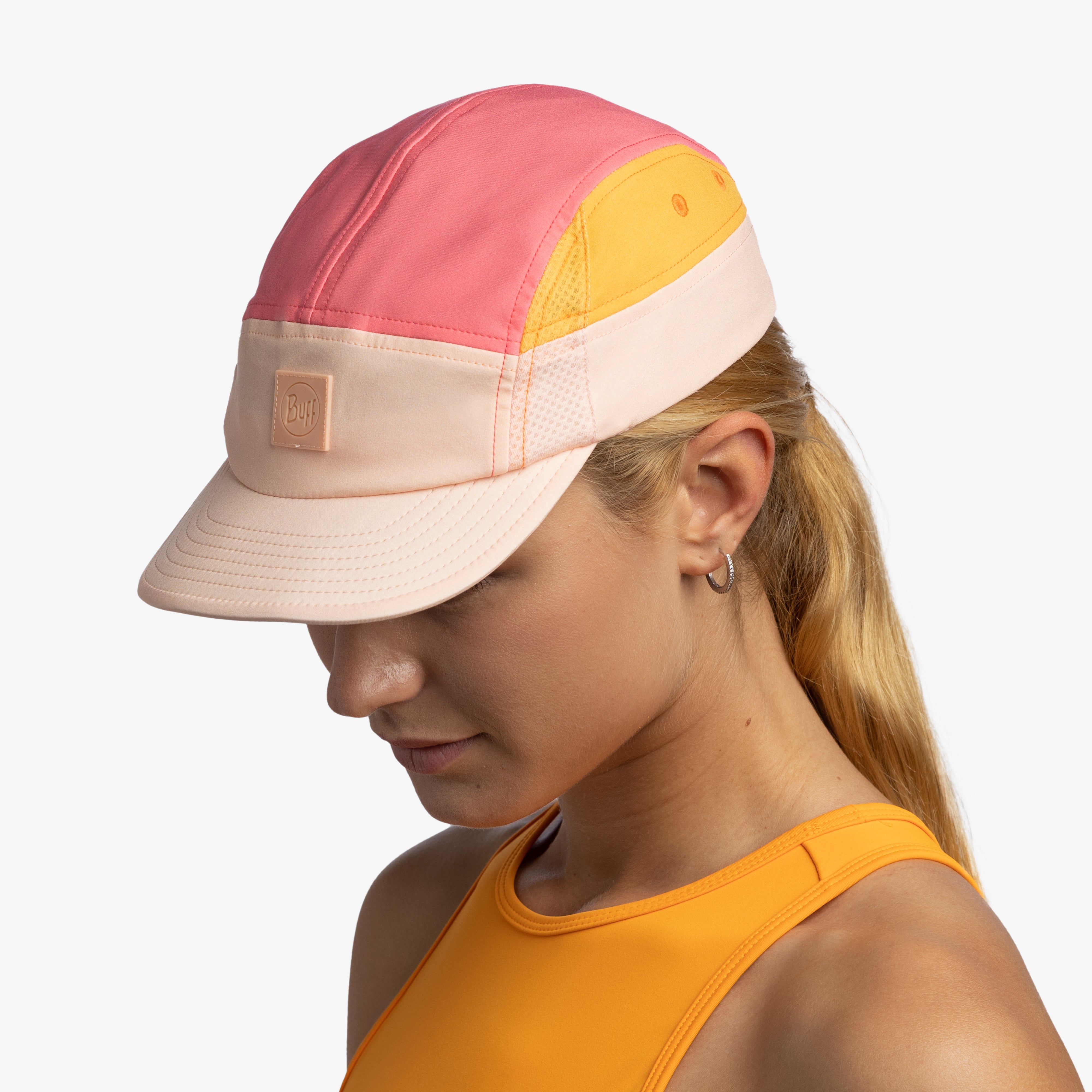 Buff 5 Panel Go Cap (Unisex) - Domus Apricot - Find Your Feet Australia Hobart Launceston Tasmania