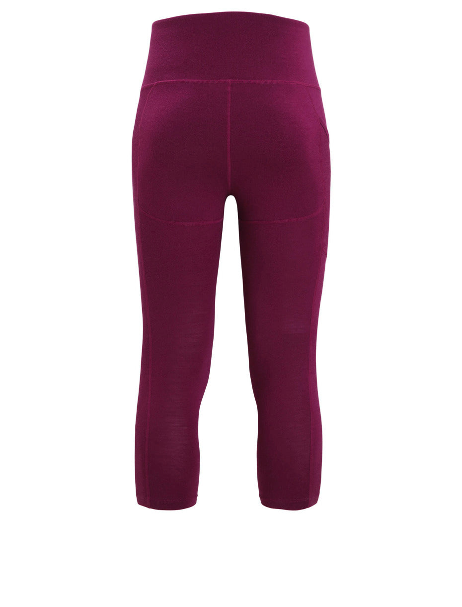 Icebreaker Fastray High Rise 3/4 Tights (Women's) - Find Your Feet Australia Hobart Launceston Tasmania - Go Berry