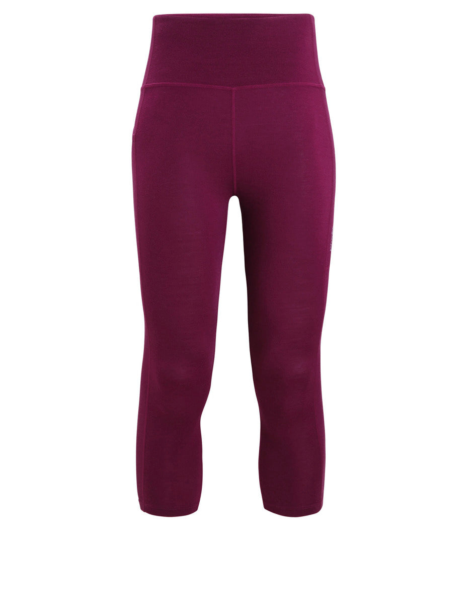 Icebreaker Fastray High Rise 3/4 Tights (Women's) - Find Your Feet Australia Hobart Launceston Tasmania - Go Berry