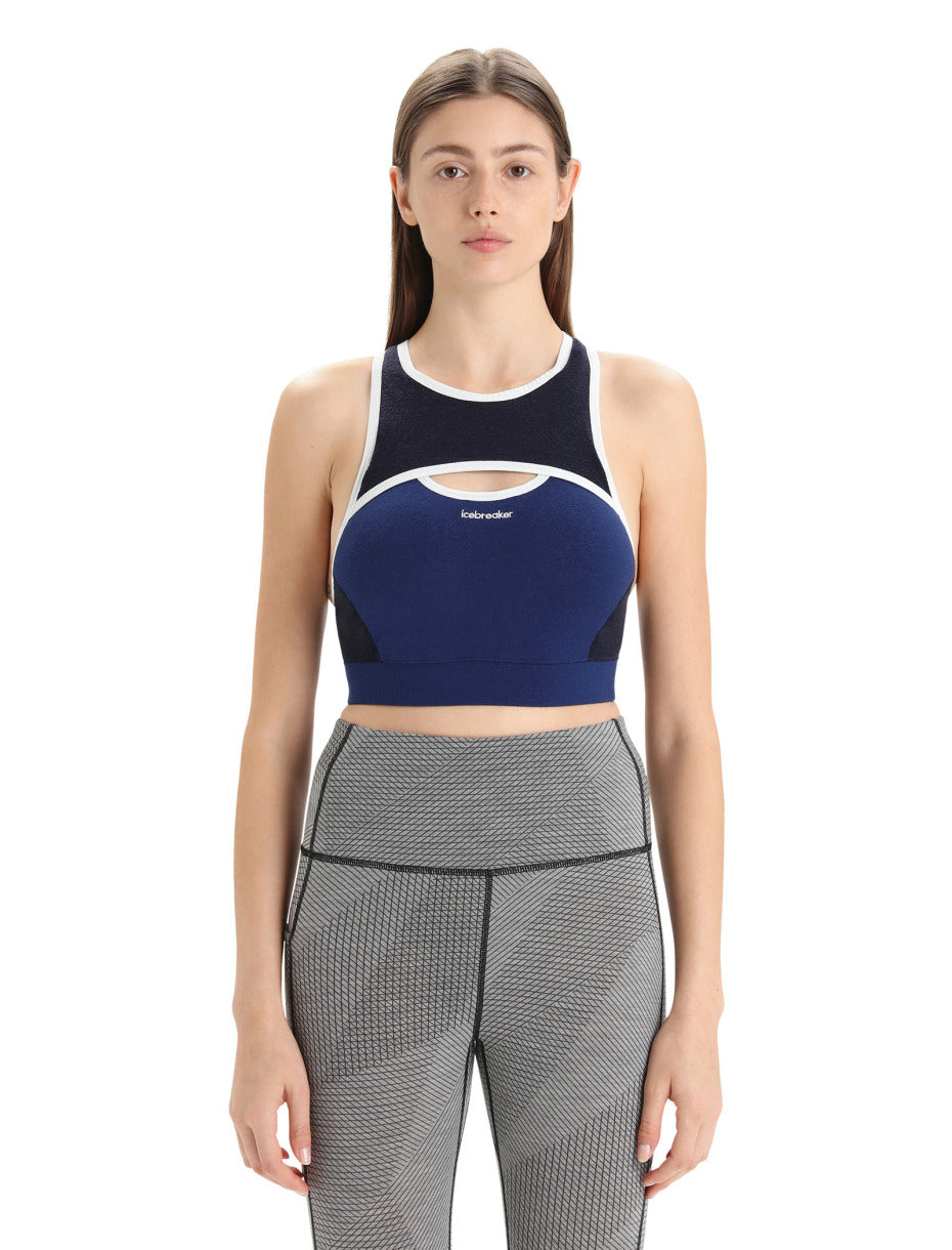 Icebreaker ZoneKnit Sport Bra (Women's) - Find Your Feet Australia Hobart Launceston Tasmania - Royal Navy/Midnight Navy