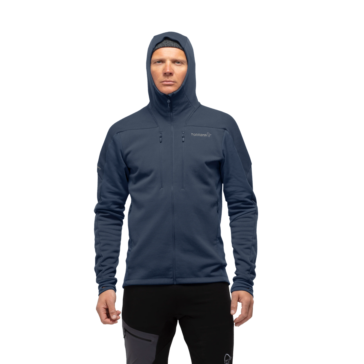 Norrøna Trollveggen Powerstretch Pro Zip Hood (Men's) - Indigo Night - Find Your Feet Australia Hobart Launceston Tasmania
