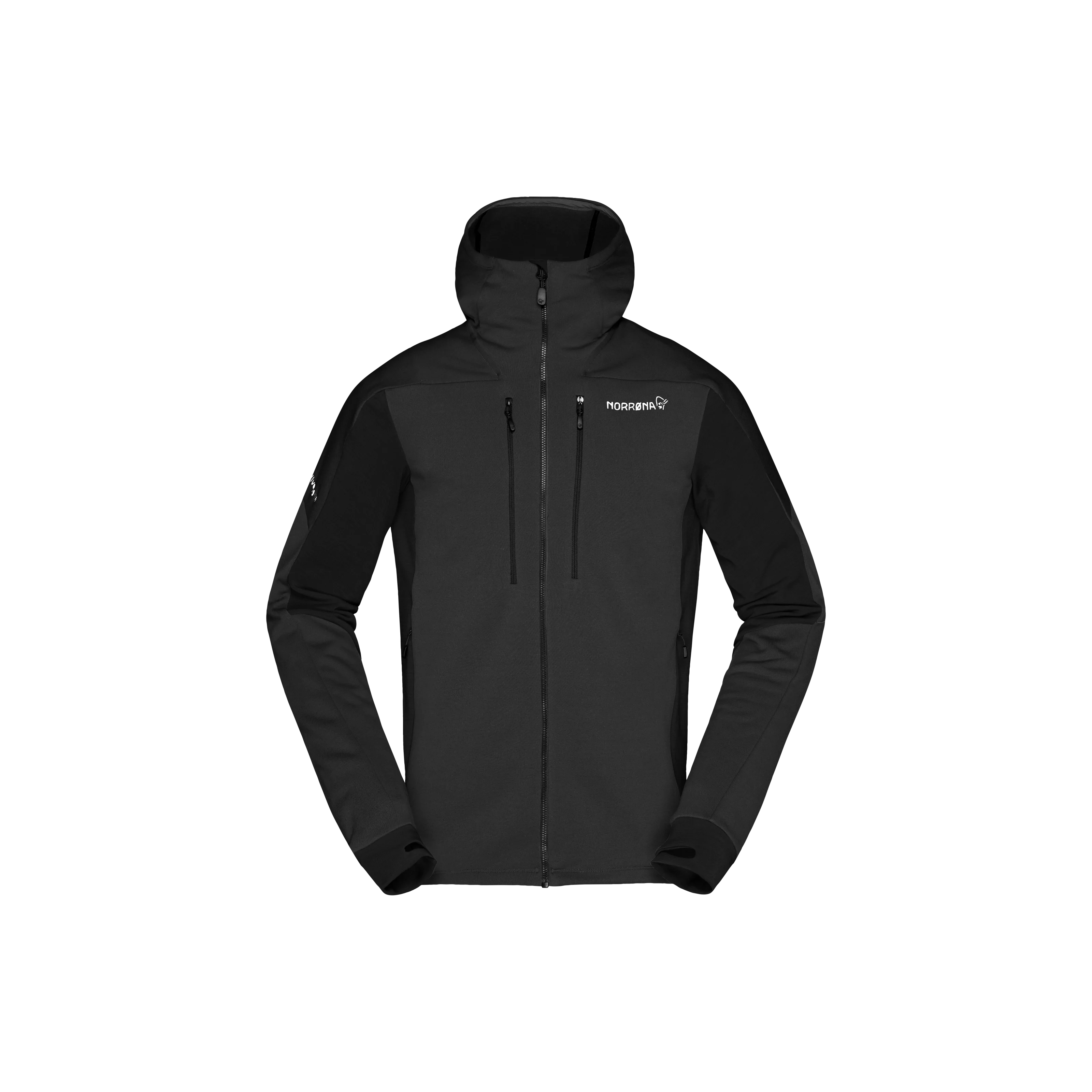 Norrøna Trollveggen Powerstretch Pro Zip Hood (Men's) - Caviar - Find Your Feet Australia Hobart Launceston Tasmania