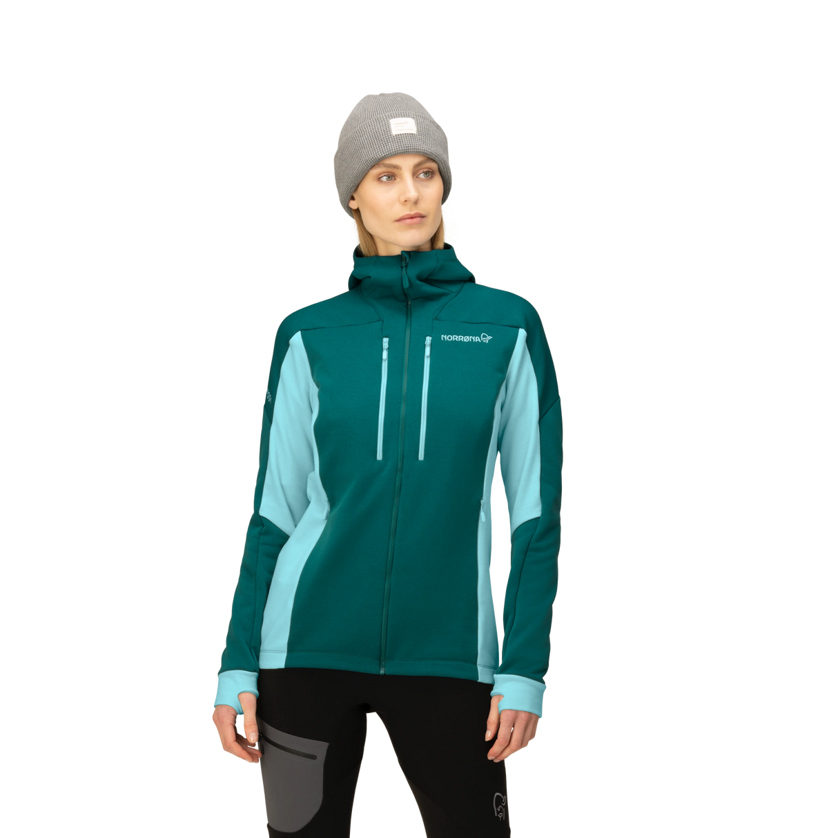 Norrøna Trollveggen Powerstretch Pro Zip Hood (Women's) - Everglade - Find Your Feet Australia Hobart Launceston Tasmania