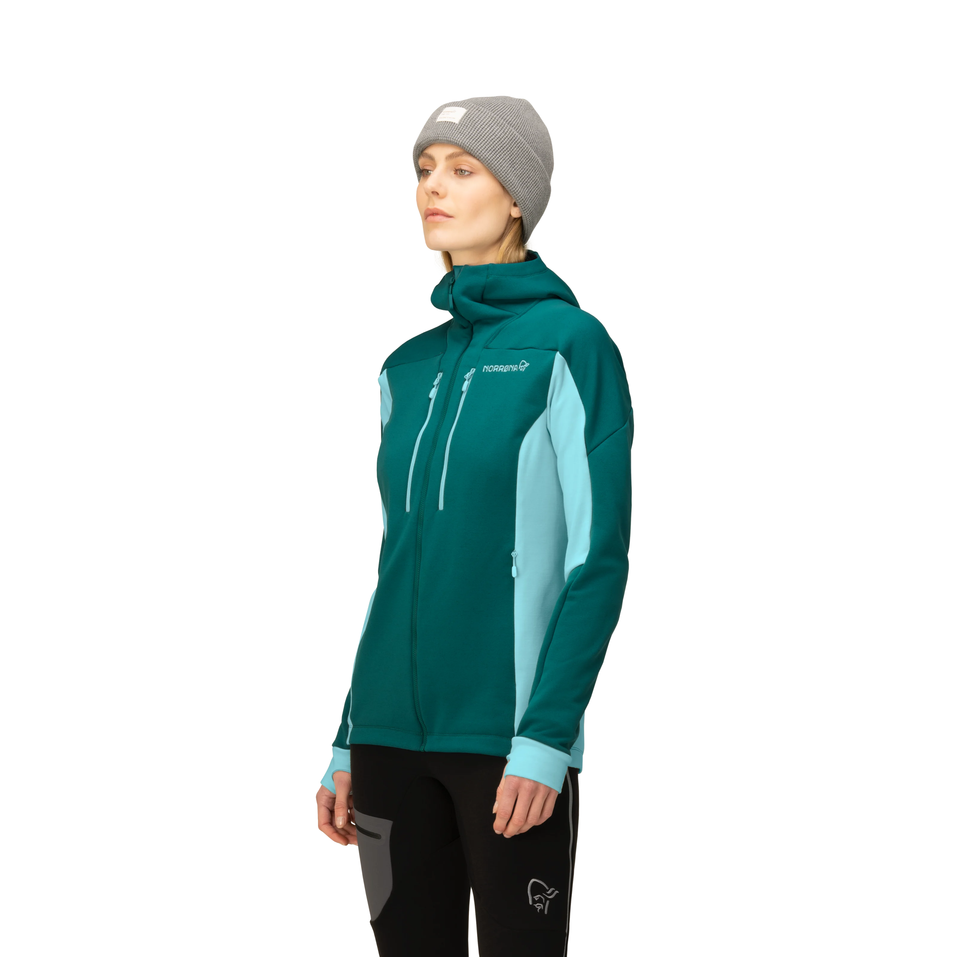 Norrøna Trollveggen Powerstretch Pro Zip Hood (Women's) - Everglade - Find Your Feet Australia Hobart Launceston Tasmania