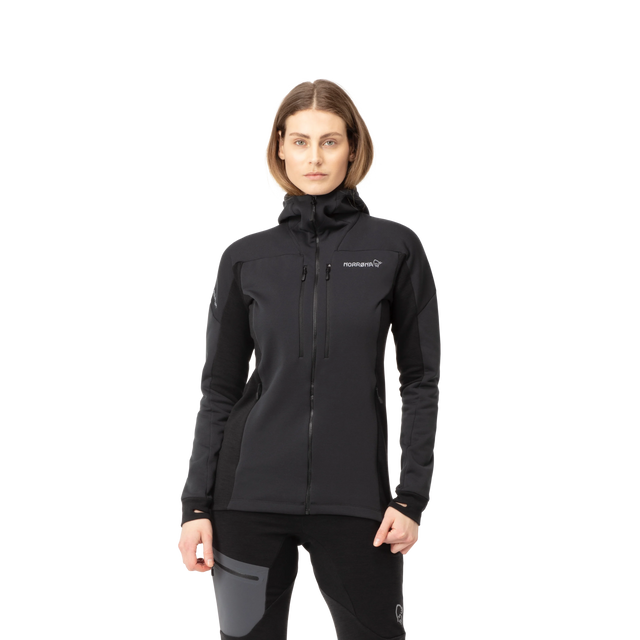 Norrøna Trollveggen Powerstretch Pro Zip Hood (Women's) - Caviar - Find Your Feet Australia Hobart Launceston Tasmania