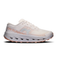 A single running shoe shown in a side profile on a clean white background. The shoe is primarily off-white/cream with a peach-pink 'ON RUNNING' text and logo on the side, a light gray logo, and a peach-pink outsole. - On Cloudultra 3 Shoes (Women's) - Oyster/Ether