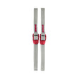 Two gray woven webbing straps with red plastic quick-release buckles, shown vertically on a plain white background. - Sea To Summit Alloy Buckle Accessory Straps - 10mm x 2.0m