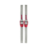 Two gray woven webbing straps with red plastic quick-release buckles, shown vertically on a plain white background. - Sea To Summit Alloy Buckle Accessory Straps - 10mm x 2.0m
