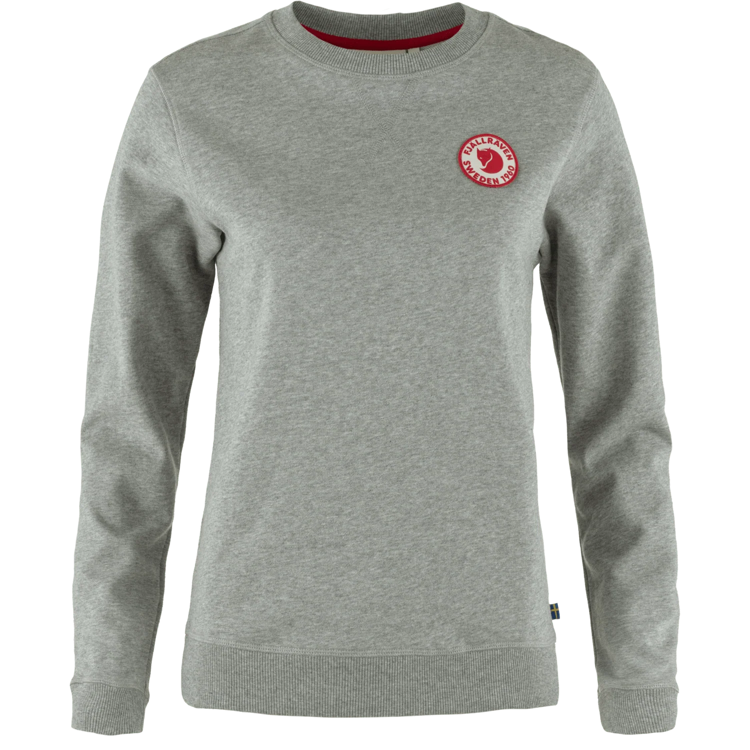 Fjällräven 1960 Logo Badge Sweater (Women's) - Fjallraven - Grey/Melange - Grey - Gray - Red