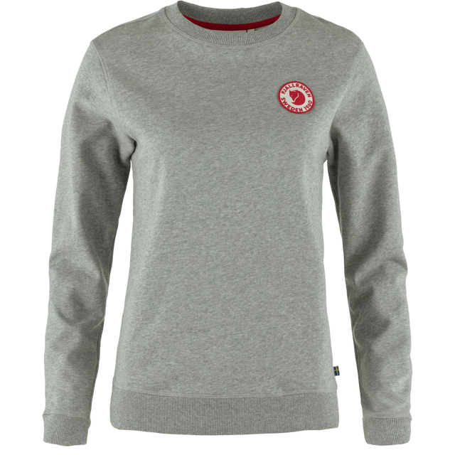 Fjällräven 1960 Logo Badge Sweater (Women's) - Fjallraven - Grey/Melange - Grey - Gray - Red