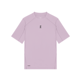 Light purple t-shirt with a small logo on a white background - On Trail-T Solar (Women's) - Foxglove