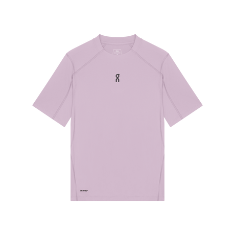 Light purple t-shirt with a small logo on a white background - On Trail-T Solar (Women's) - Foxglove