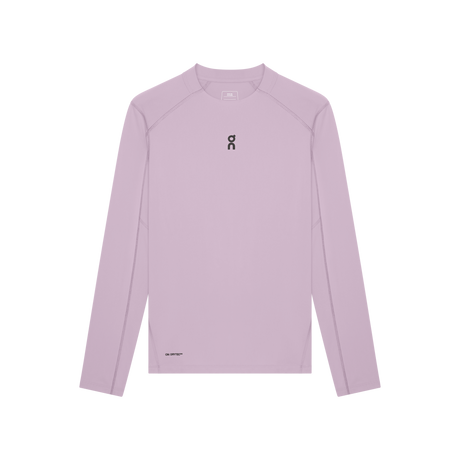 Purple long-sleeve shirt with a logo on a white background - On Trail Long-T Solar (Women's) - Foxglove