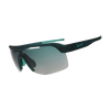 Sunglasses with black frame and green-tinted lenses on a white background - Goodr Bolt G's Sunglasses - Electric Zen Machine