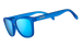 goodr FALKORS FEVER DREAM blue sunglasses with a brand logo on a white background