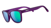 goodr GARDENING WITH A KRAKEN Purple sunglasses with blue lenses on a white background