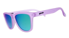 goodr LILAC IT LIKE THAT Purple sunglasses with blue gradient lenses on a white background