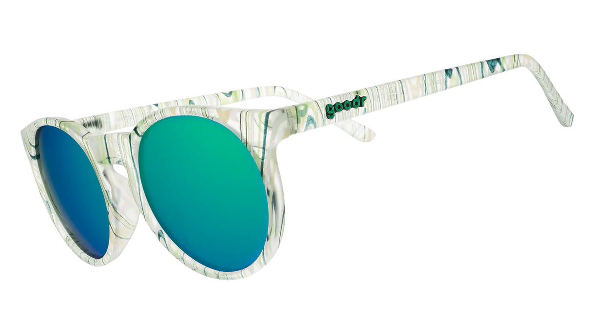 Goodr The Circle G's Sunglasses - Marble Arts Master - White - Green - Blue