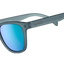 goodr SILVERBACK SQUAT MENTALITY Sunglasses with blue lenses and gray frame on a white background