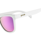 goodr Side Scroll Eye Roll White sunglasses with pink lenses on a white background