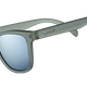 Goodr VALHALLA WITNESS gray sunglasses with blue lenses on a white background
