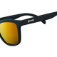 goodr WHISKEY SHOTS WITH sATAN Black sunglasses with yellow lenses on a white background