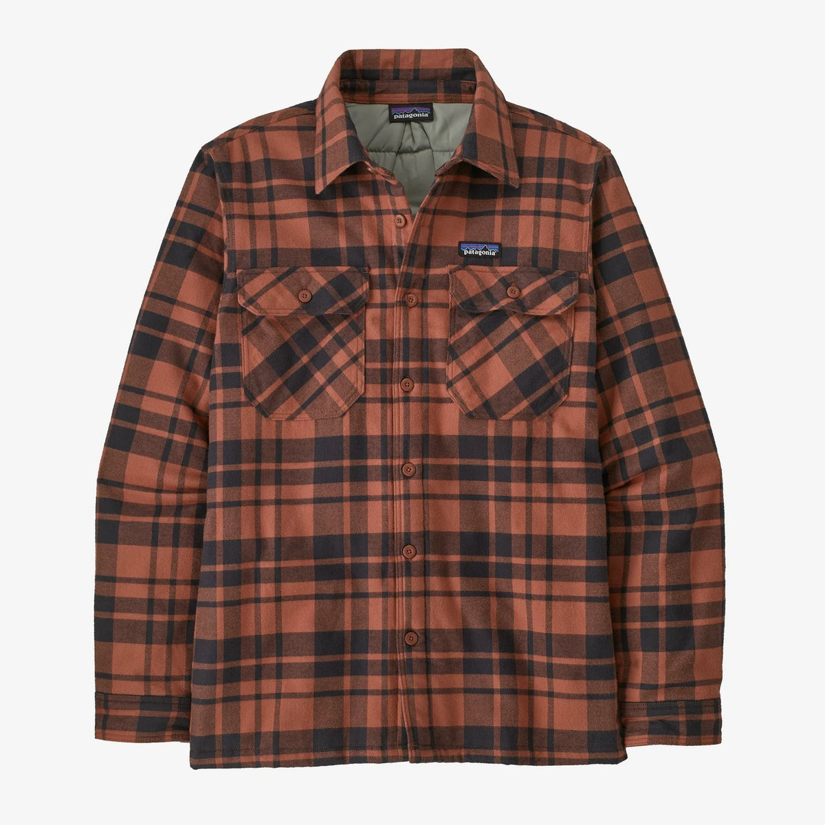 Patagonia Insulated Organic Cotton MW Fjord Flannel Shirt (Men's) - Ice Caps/Burl Red - Find Your Feet Australia Hobart Launceston Tasmania