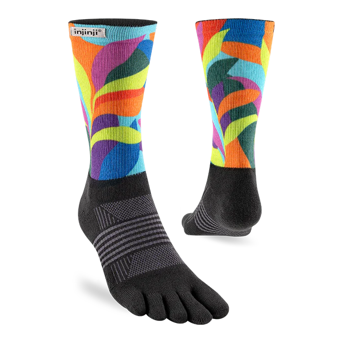 Injinji Spectrum Trail Midweight Crew Toesocks (Women's) - Verdure