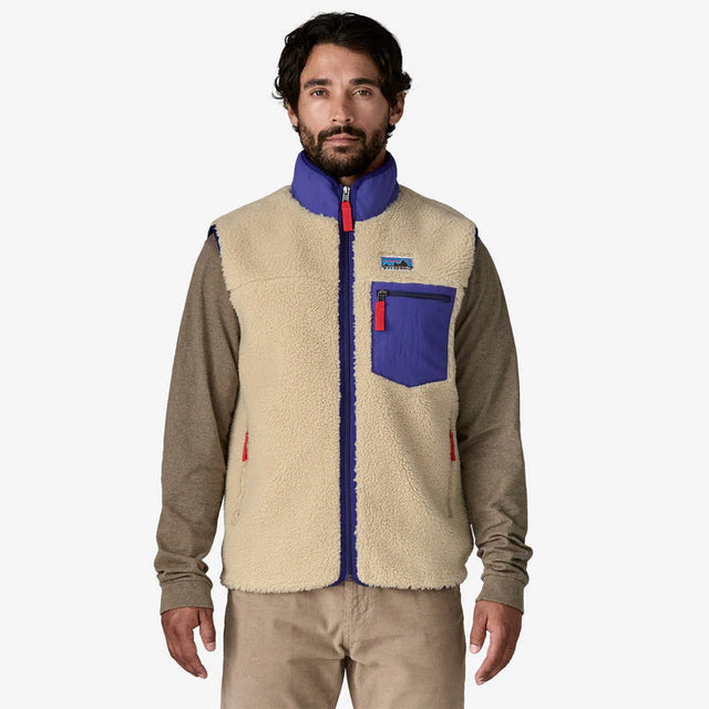 Patagonia Classic Retro-X Fleece Vest (Men's) - Dark Natural - Beige - Cream - Blue - Red